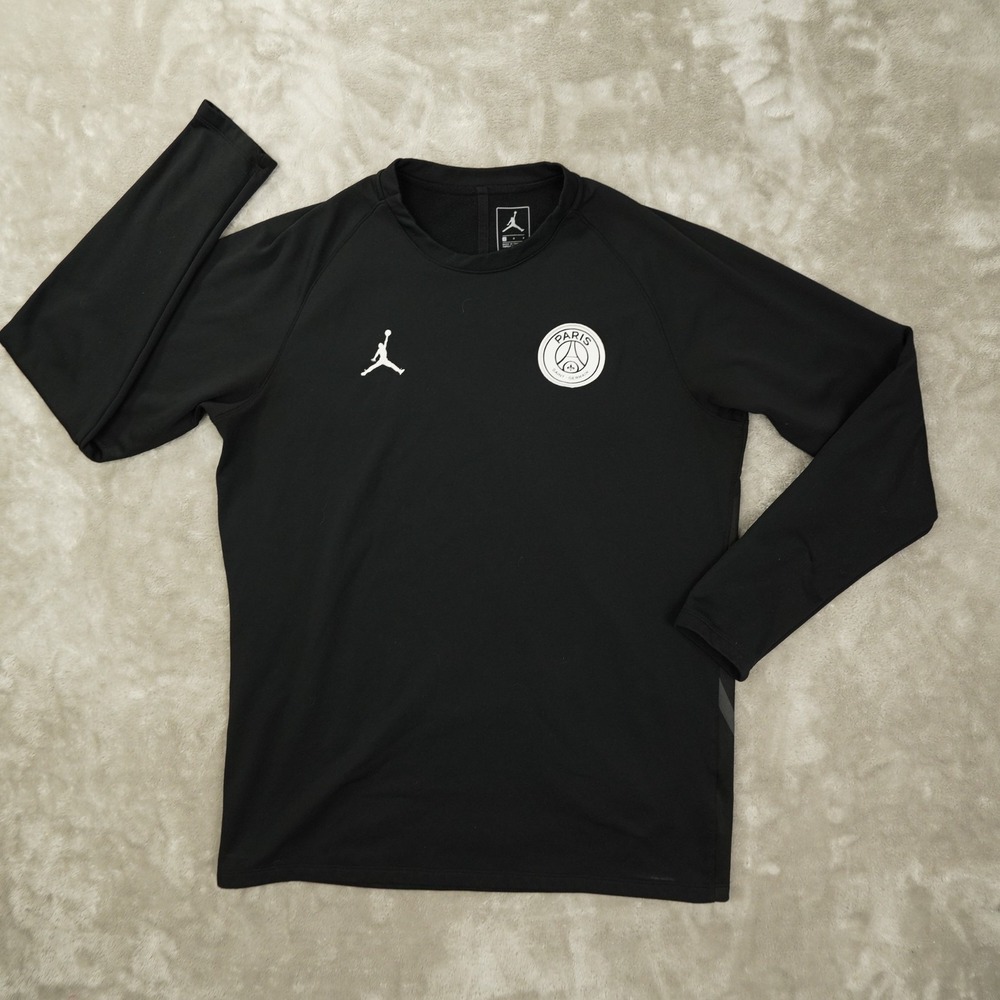 Nike Air Jordan x Paris Saint Germain PSG Shirt Men's Large Black Jumpman - Picture 2 of 8